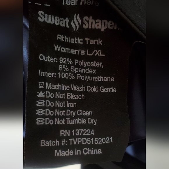 💚5/$25 Sweat Shaper Athletic Tank Black Workout Slimming Size Large XL - Picture 10 of 10